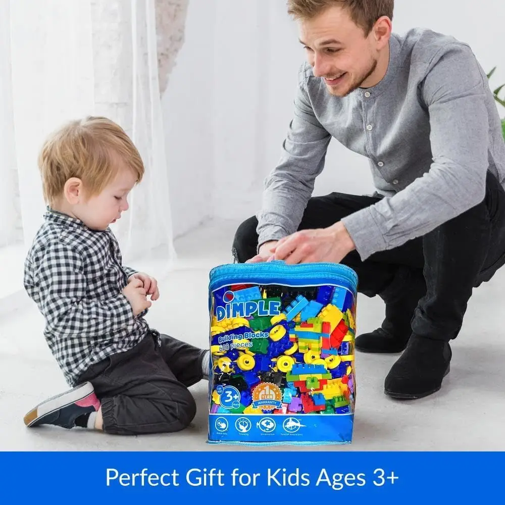 مكعبات بناء متشابكة مكونة من 600 قطعة، قابلة للتكديس، متعددة الألوان، آمنة وغير سامة من البلاستيك للأطفال الصغار والأطفال من سن 3 سنوات