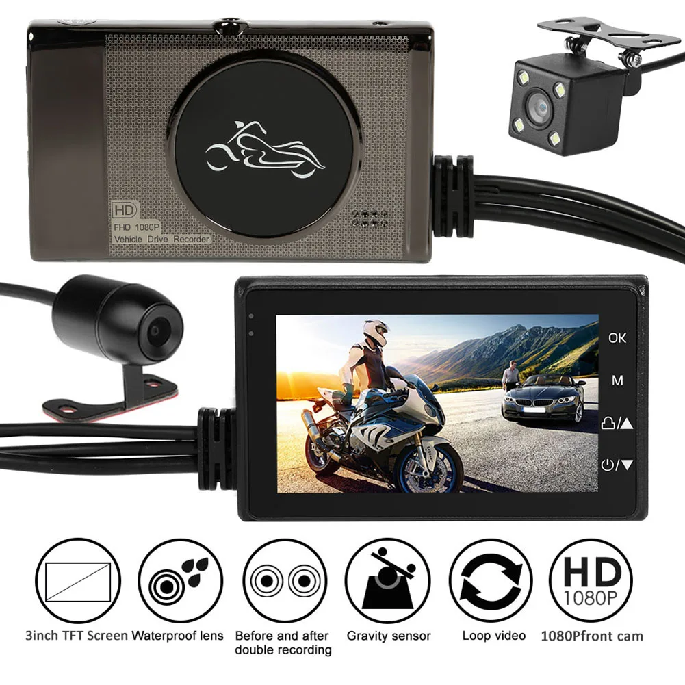 SE600 Dual 1080P Motorcycle DVR Full Body Waterproof Moto Camera WiFi GPS Dash Cam Front Rear Driving Video Recorder Black Box