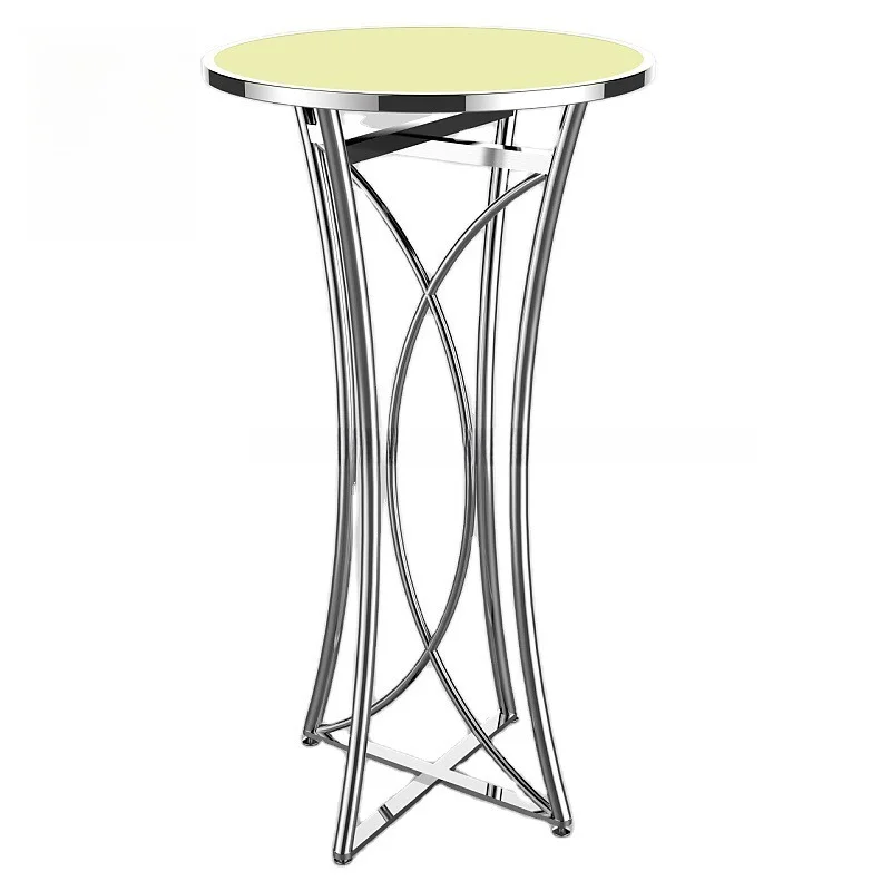 Gold Bar LED Remote Control Luminous Stainless Steel Foldable Outdoor Lighting Cocktail Mirror Party Table