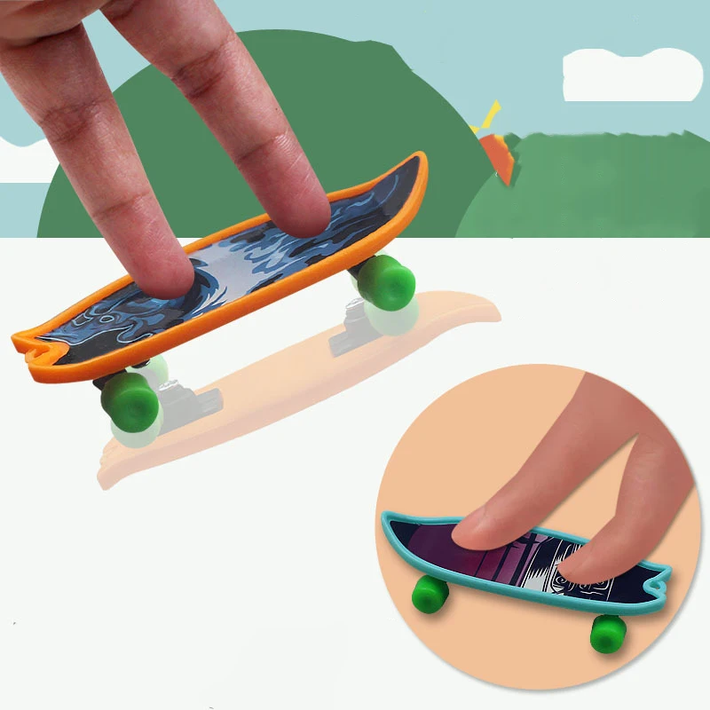 20pcs/bag Mini Skateboard Toy Colorful Finger Skates Toy Educational Decompression Fingertip Finger Skateboard Desktop Small Toy