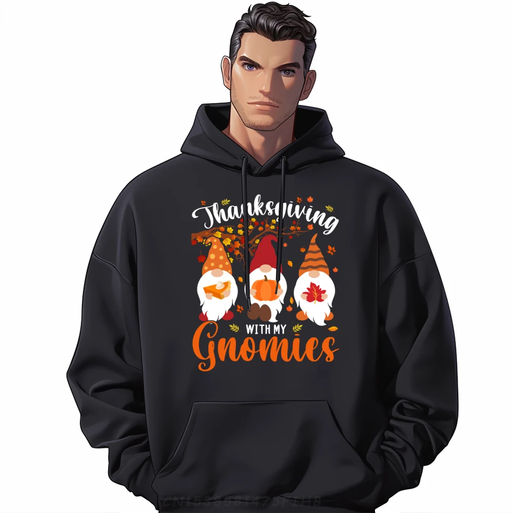 

Thanksgiving With My Gnomies Funny Autumn Gnomes Lover Plain Pullover Hoodies Wholesale Comfortable Designer Clothes Men Hoodie