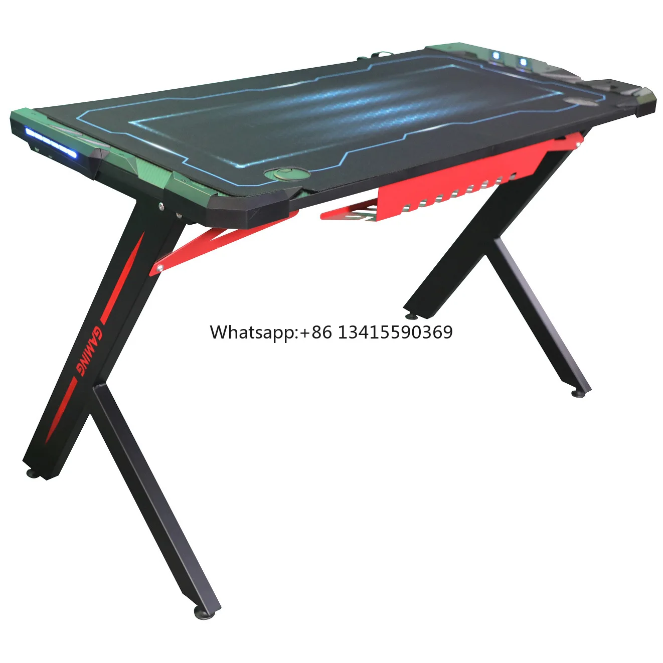 

History Carbon Fiber Electric RGB Light Led Computer PC Table Top Office Gaming Desk for Sale
