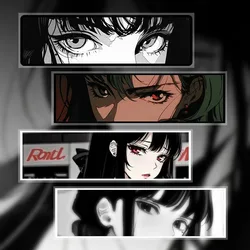 1PC JDM Anime Girls Eyes Car Stickers Waterproof DIY Auto Door Side Body Bumper Window Vinyl Decals Stickers Vehicle Decoration