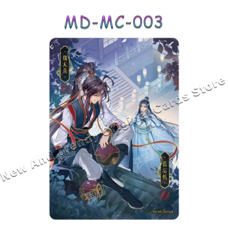 Original Anime MoDaoZuShi Cards KAYOU FM MC PR Card Signature Card Wei Wuxian Blue Forgetting Machine Collection Card Toy Gifts