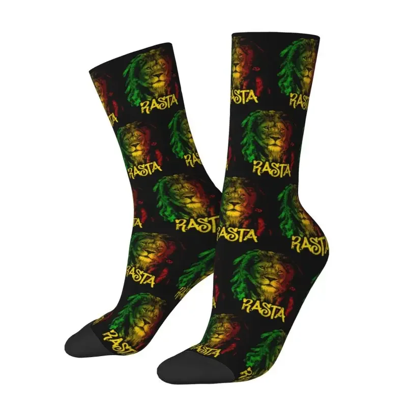 Fun Men's Jamaica Flag Rasta Dress Socks Unisex Breathable Warm Comfortable Funny Jamaican Pride Crazy Crew Socks