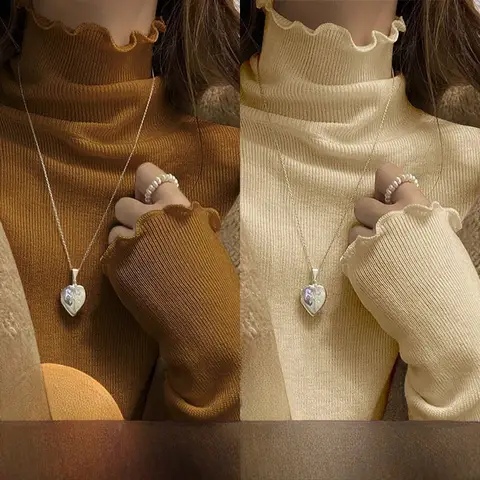 아기 페달 피아노 피트니스 스탠드 음악 놀이 신생아 피아노 크롤링 블랭킷 조기 교육 완구 플레이 매트 0-36개월 아기 선물 11 여성용 긴팔 하프 하이 칼라 티셔츠 따뜻한 이너웨어 학생용 골지 베이스 셔츠 우드 엣지 가을 겨울 패션