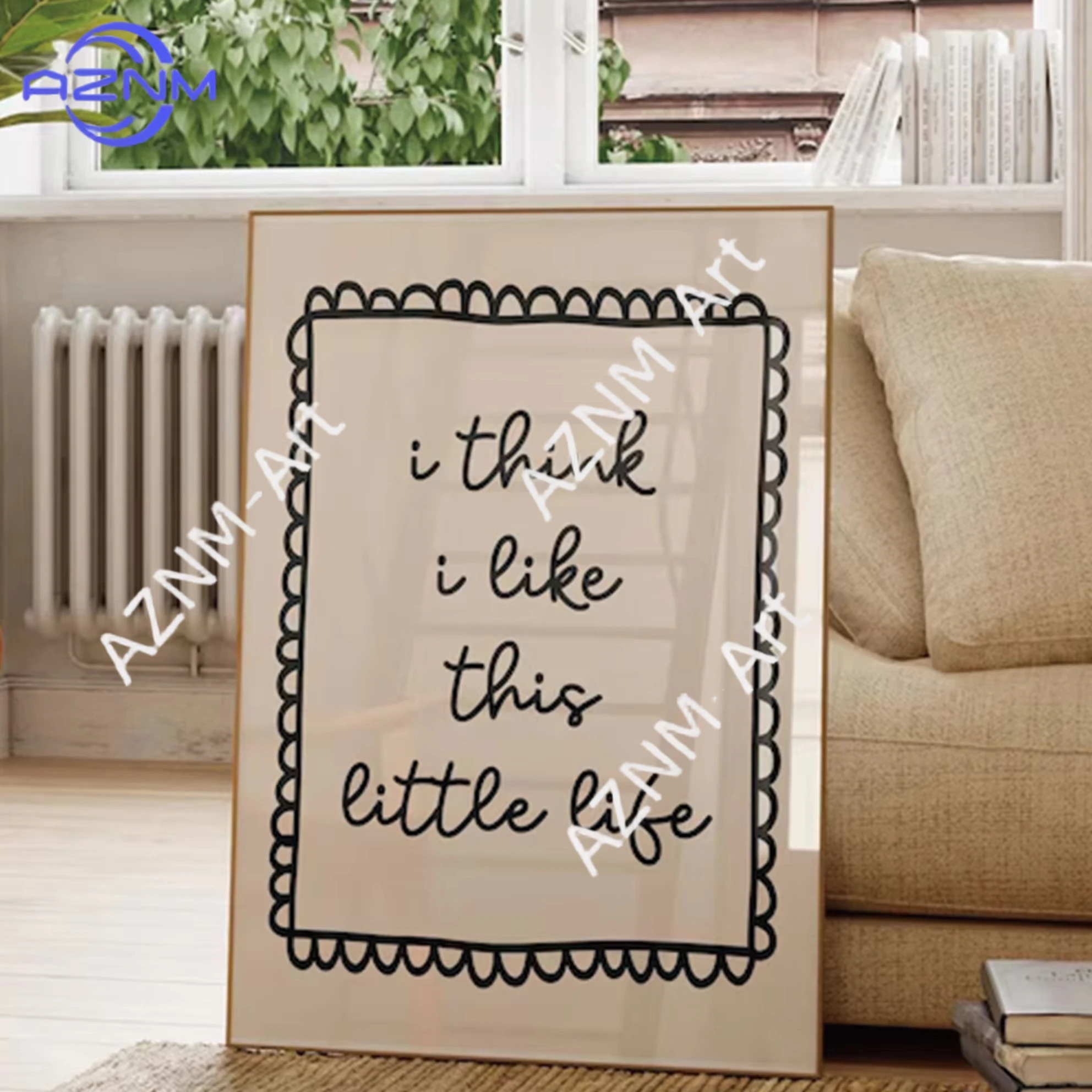 1 Stück Kunstdruck Leinwandbild Poster für Wohnzimmer Schlafzimmer Kinderzimmer Heimdekoration 'Ich denke, das ist ein schönes Leben' Wanddruck