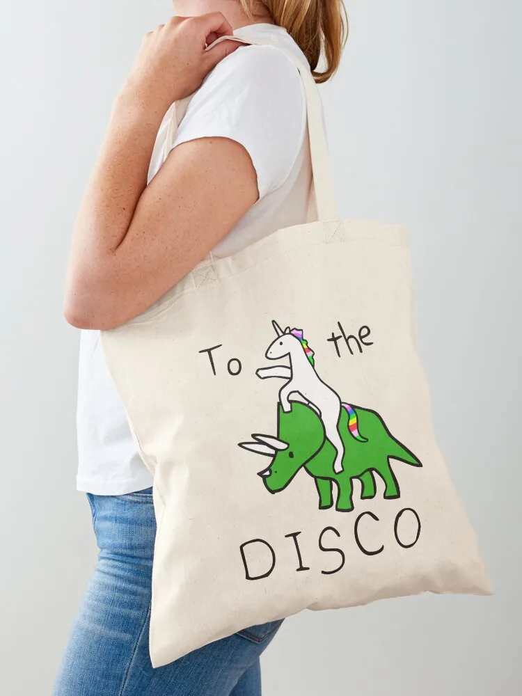 

To The Disco (Unicorn Riding Triceratops) Tote Bag Shopping bags Women's shopper bag tote bag women