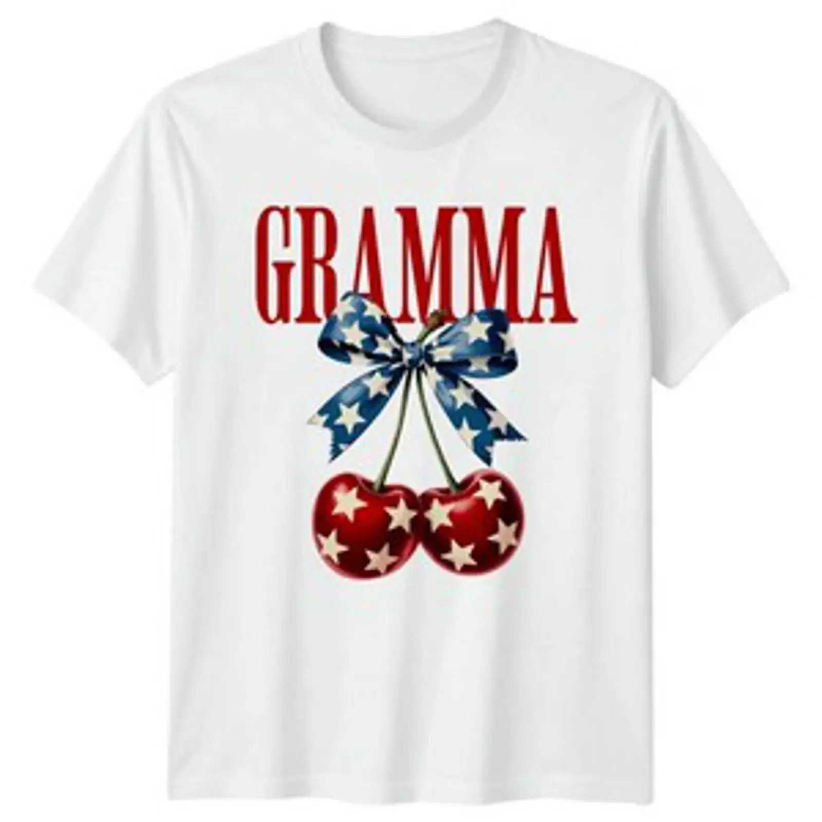 Gramma Großeltern Familie Kirschen Sterne Camiseta para hombre y mujer, top gráfico vintage, ropa de diseñador informal