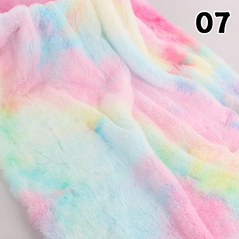 

1M Shaggy Tie Dye Faux Rabbit Fur Fabric Gradient Rainbow Fluffy Fur Fabric For Diy Sewing Clothes Scarf Carpet Cosplay Costume
