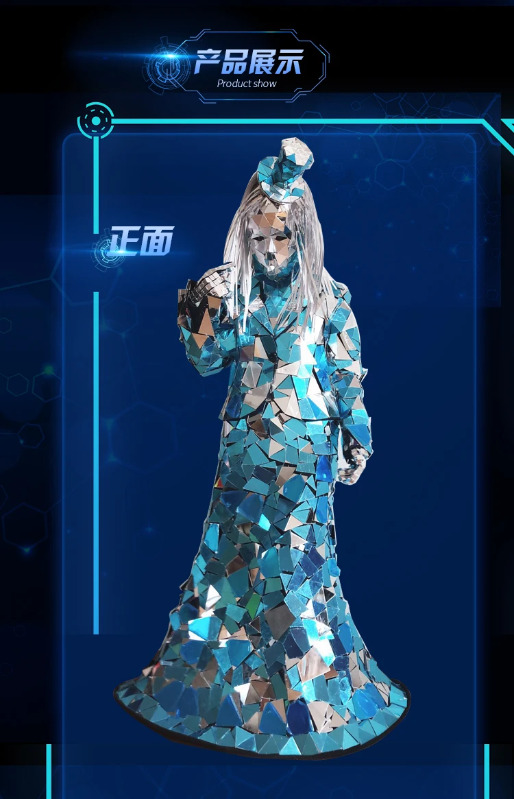 2026 جديد ملابس رقص المرأة مرآة فستان ست قطع مجموعة GoGo الهذيان مهرجان الزي مرحلة الأداء مرآة زي yj124