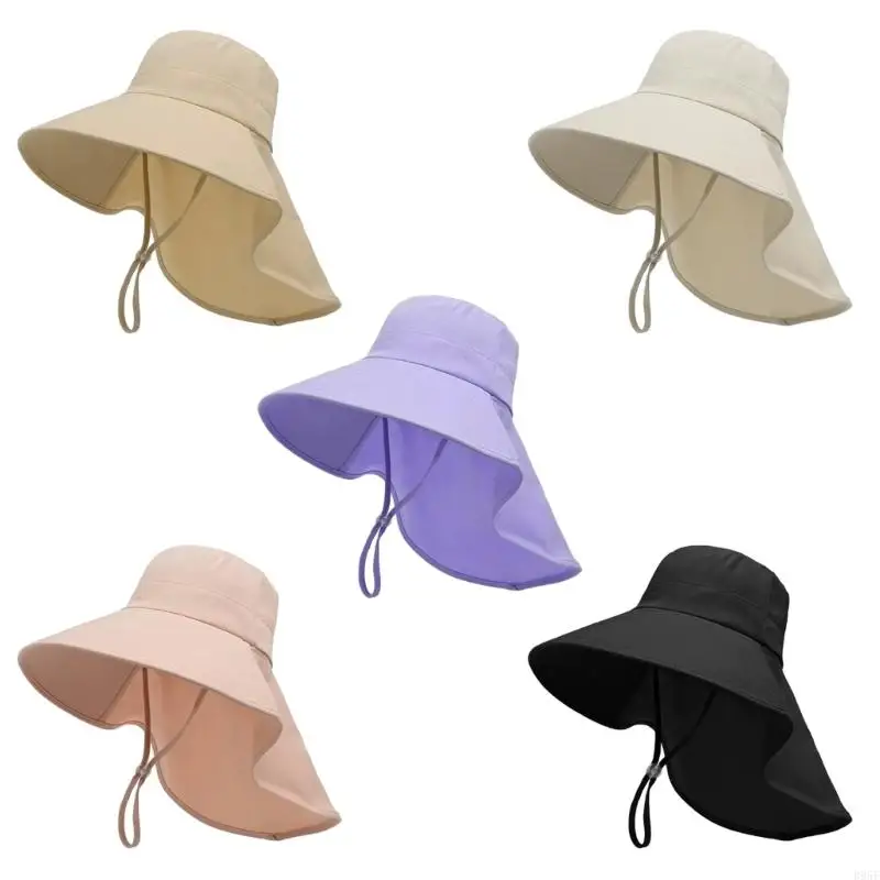 

B95F Sun Hat with Neck Flap Adjustable Fashionable Sports Hat with Neck Cover