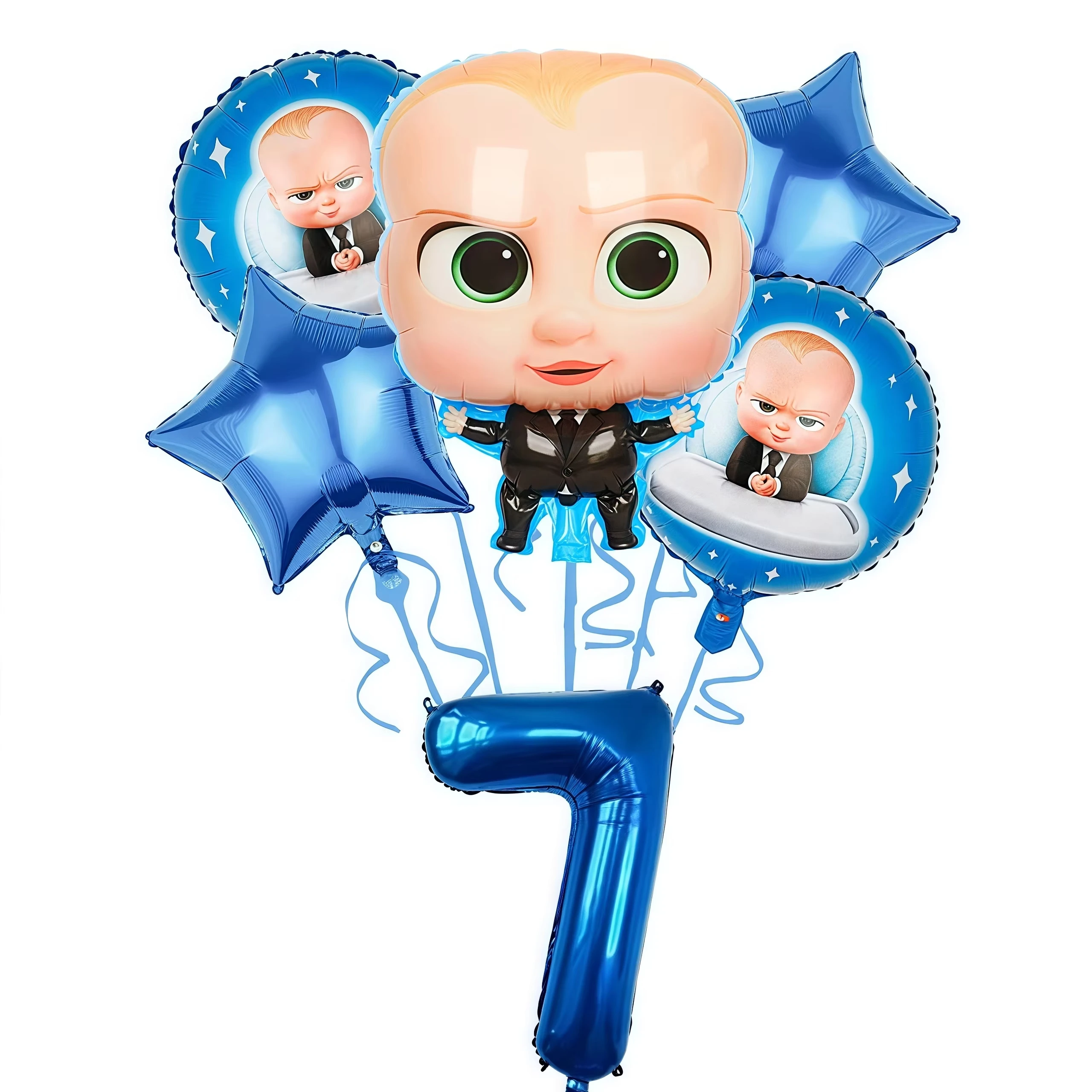 Bossed Baby Cartoon Geburtstagsparty Dekoration Einweggeschirr-Set Teller Becher Ballon-Set Kinder Baby-Shower Zubehör Geschenk
