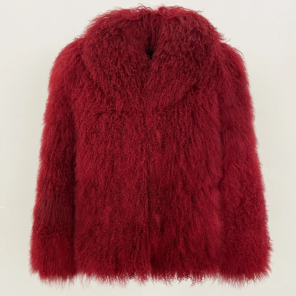 OFTBUY Natural Mongolia Sheep Fur Coat 2025 Winter Clothing Women Fashion Warm Thick Clothes Lady Elegant Real Fur Coat Female