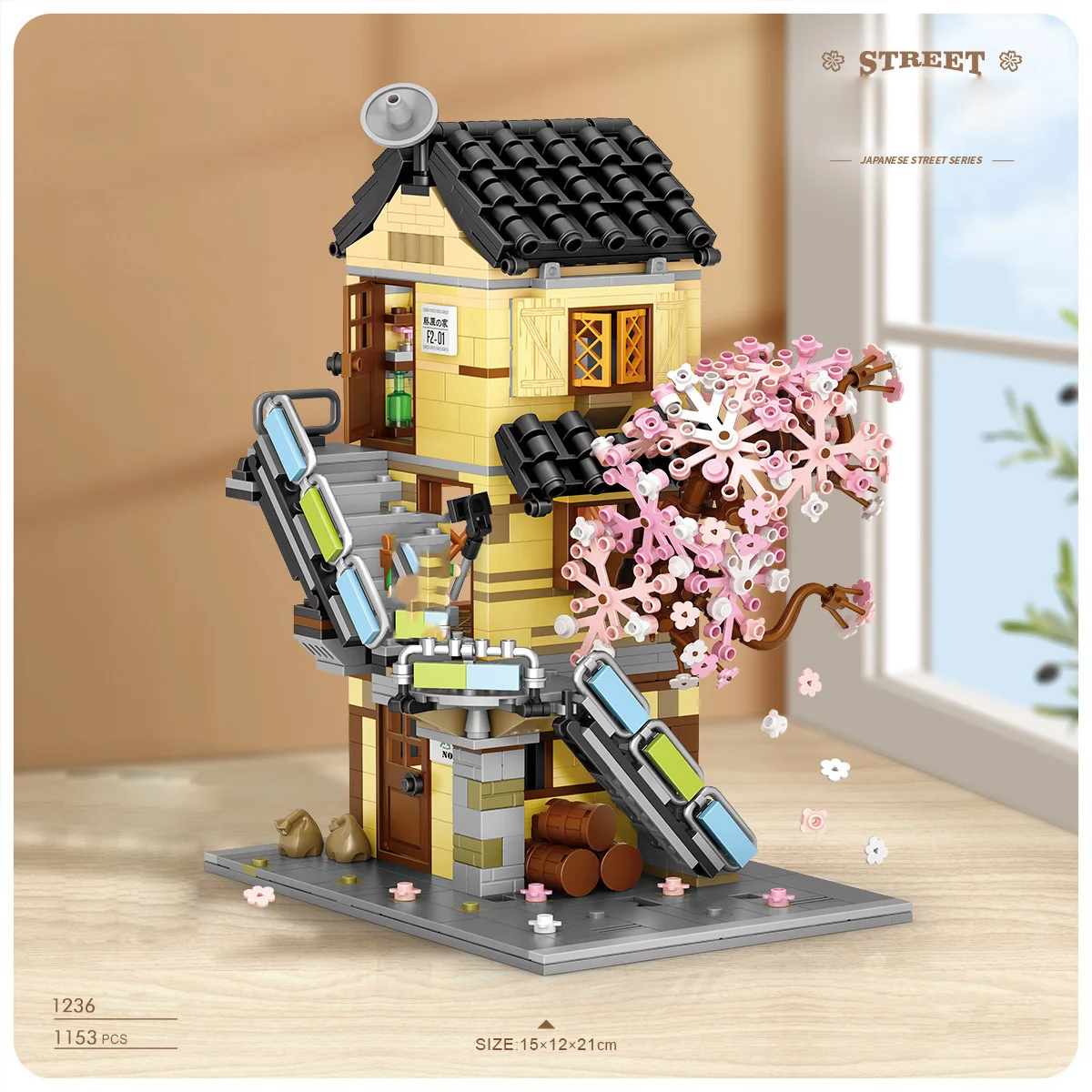 Japan City Street View Mini Block Ramen Restaurant Apartment Fruit Vegetable Shop 3in1 Building Brick Figures Toys For Gifts