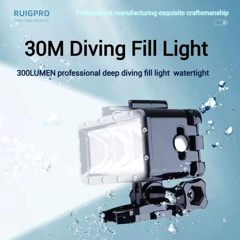 Diving Underwater Light for Insta 360 X5X4X4AIR X3 X2 DJI OSMO Action 5 4 3 Gopro Hero 13 12 10 High Power Waterproof Fill Light