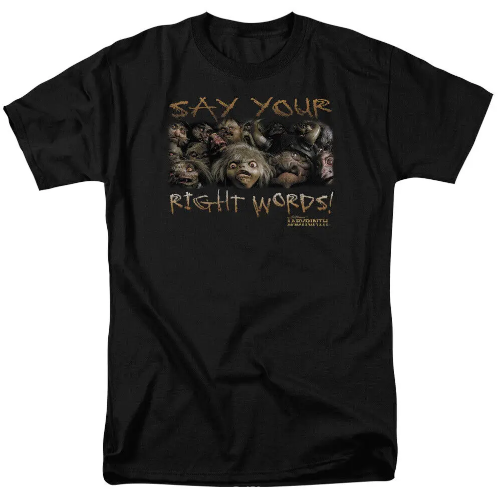 Labyrinth Say Your Right Words T Shirt Mens Licensed Classic Movie Black