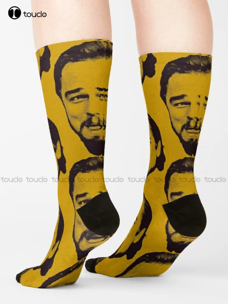 Django Unchained: Leonardo - Calvin Candie Socks Navy Baseball Socks Personalized Custom 360° Digital Print Gift Harajuku Retro