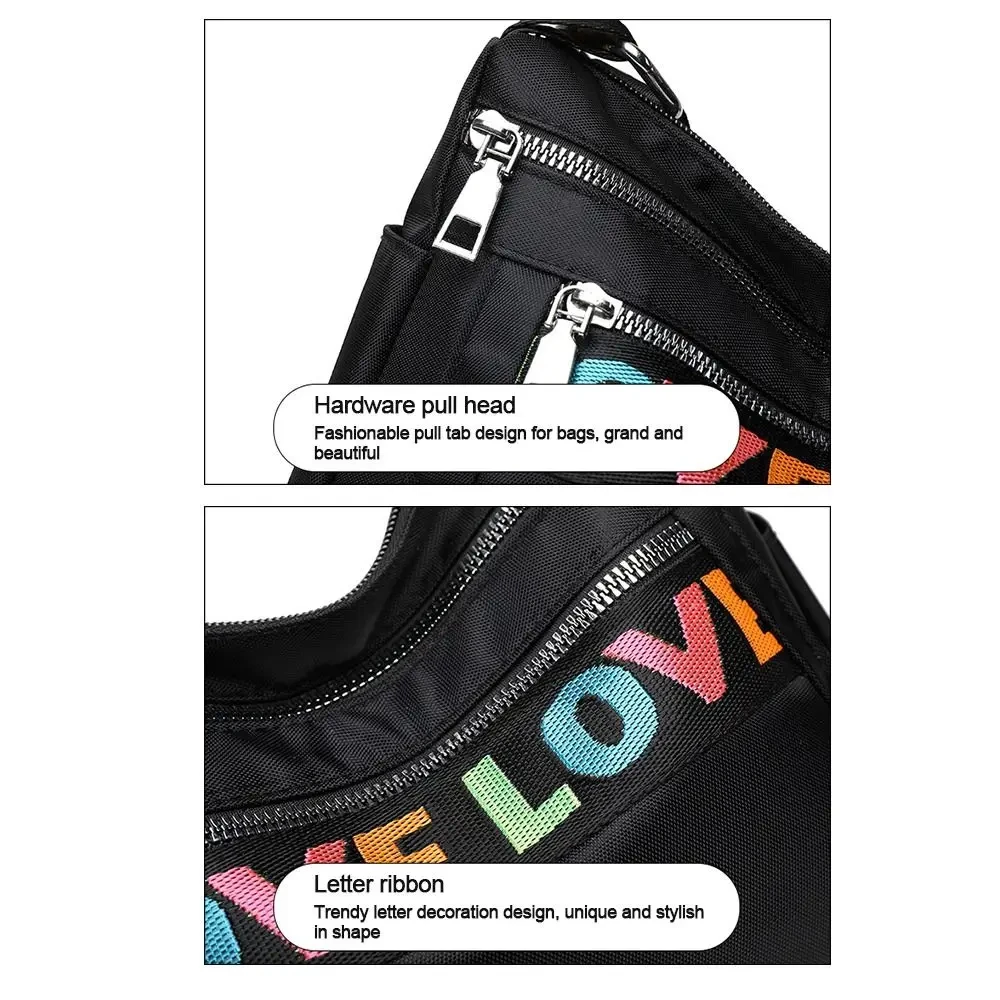 حقيبة نايلون متقاطعة مع الجسم مقاومة للماء للنساء ، حقائب كتف أكسفورد ، حقيبة يد كاجوال ذات سعة كبيرة ، حقيبة تسوق للسفر للسيدات