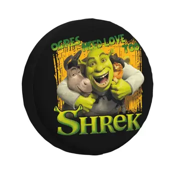 Custom Shrek Ogres Need Love Tire Cover 4WD 4x4 SUV Spare Wheel Protector for Honda CRV 14" 15" 16" 17" Inch