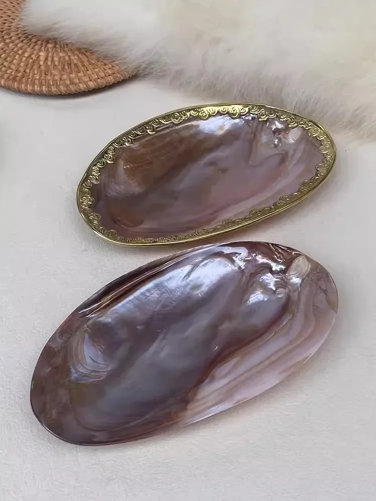 Light luxury Natural Pearl Shell Decoration Fruit Platter High level Sense Jewelry Storage Tray Afternoon Tea Dim Sum Dish
