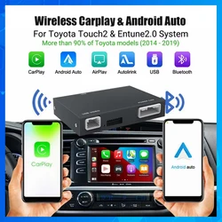 Wireless CarPlay For TOYOTA 2014-2019 HIGHLANDER 4Runner Tundra RAV4 Tacoma Land Curiser Prado Auris Avalon Android Auto Decoder