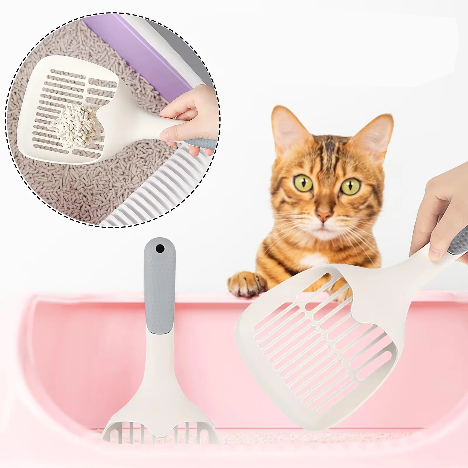 

Pet Cat Litter Scoop Plastic Durable Pet Poo Shovel Practical Poop Scooper Cat Sand Cleaning Products for Cats Dog Accessories