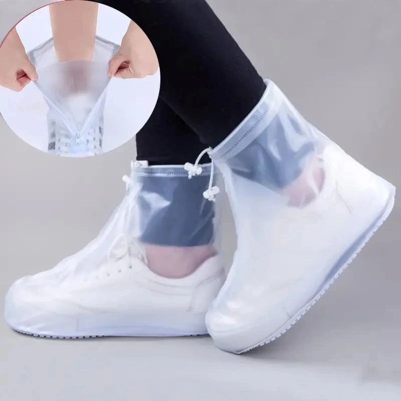 1 Pair Unisex PVC Reusable Rain Boot Covers for Anti-Slip Wear Stay Dry Waterproof Shoe Cover Strong Durable Snow and Dirt Proof