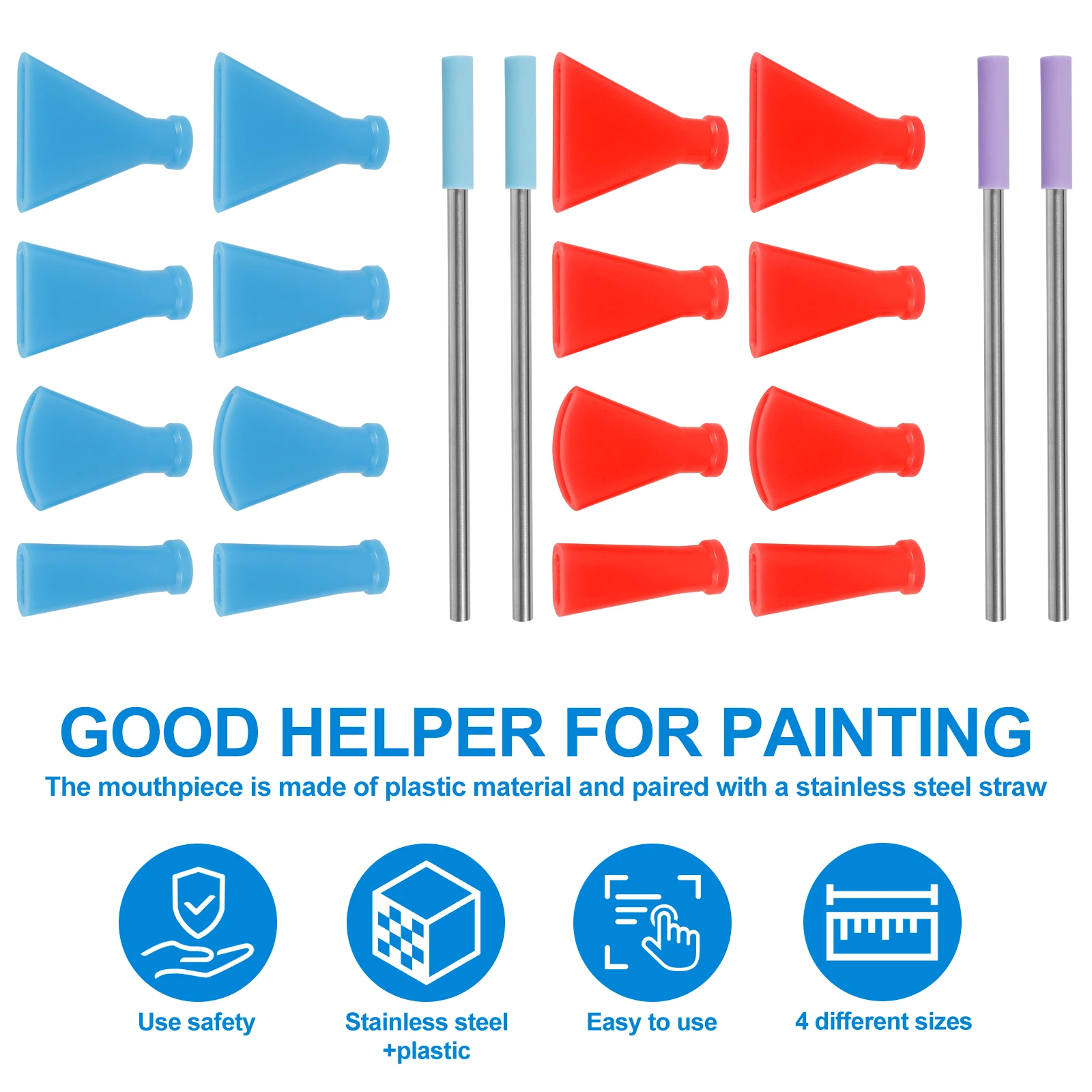 

8 шт., набор соломенных насадок из нержавеющей стали, многоразовые акриловые принадлежности для заливки краски, жидкие художественные инструменты с 4 размерами для жидкого искусства
