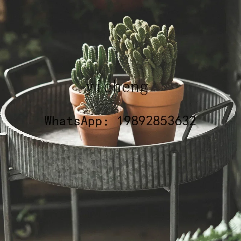 

J5 Iron Art Round Foot Flower Stand Living Room Flower Pot Home Decor Living Room Decoration