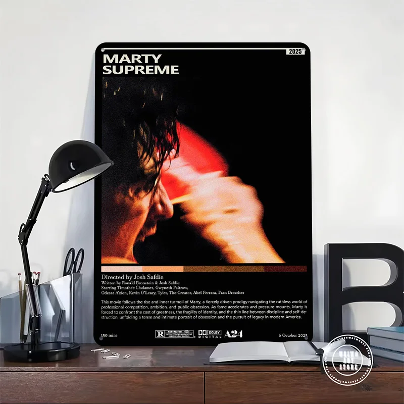 Marty Supreme Movie Metal Poster Custom Wall Art Retro Vintage Tinplate Signs for Man Cave Office Decor Home Decorations House