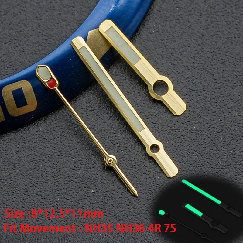 Turtle Abalone Watch Hands C3 Luminous For SKX007 SKX009 6105 PROSPEX Fit NH35/NH36 4R36 7S26 Movement Tuna Canned Watch  Repair