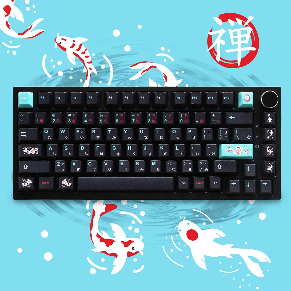 Zen pool keycaps PBT original highly sublimated 130 key keycaps are suitable for mechanical keyboards
