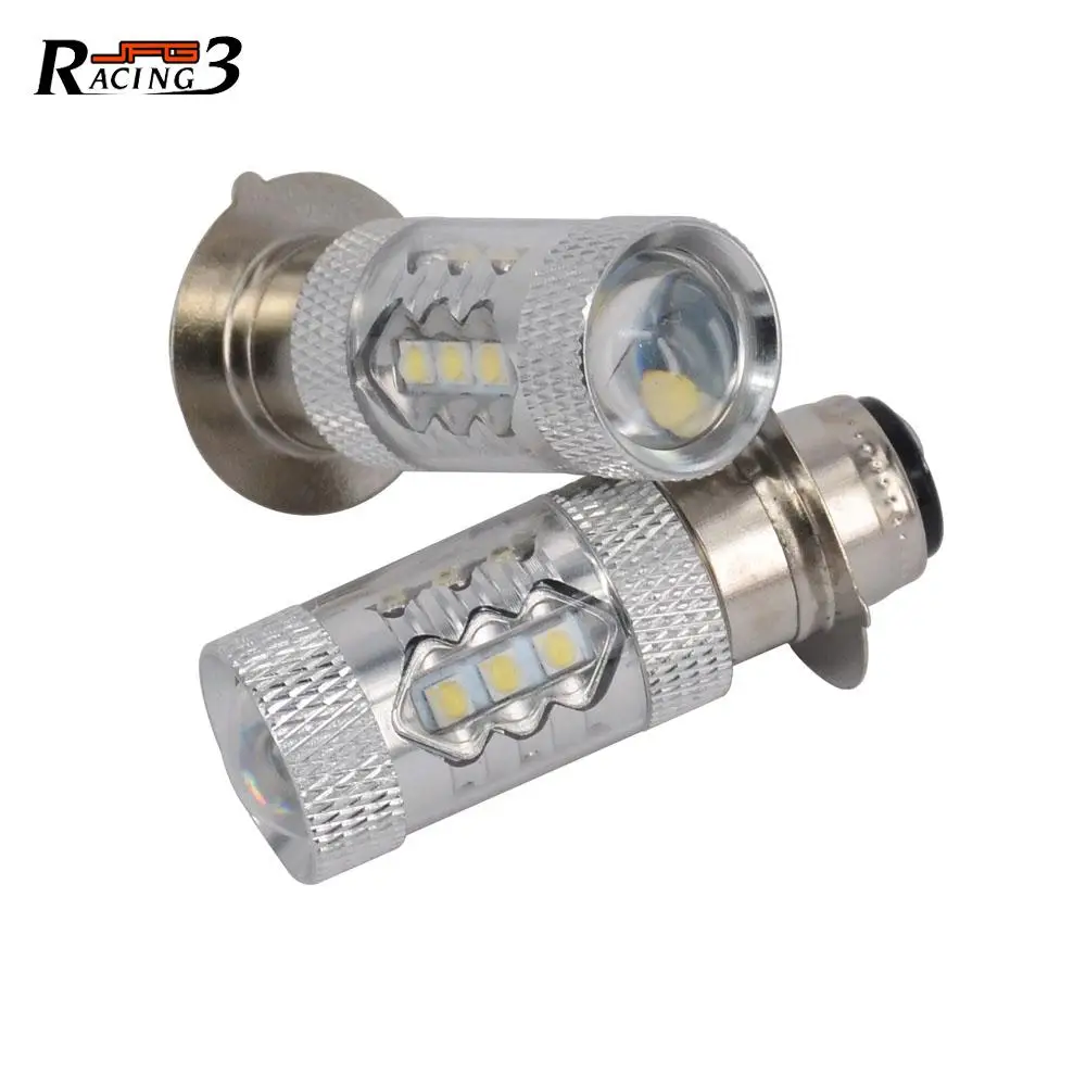 ATV 2Pcs 80W Super White LED Bulbs P15D H6M For Yamaha YFM350 400 450 660 700 Raptor Blaster 200 350 YFZ 450 TRX 400EX LTZ400 image 4