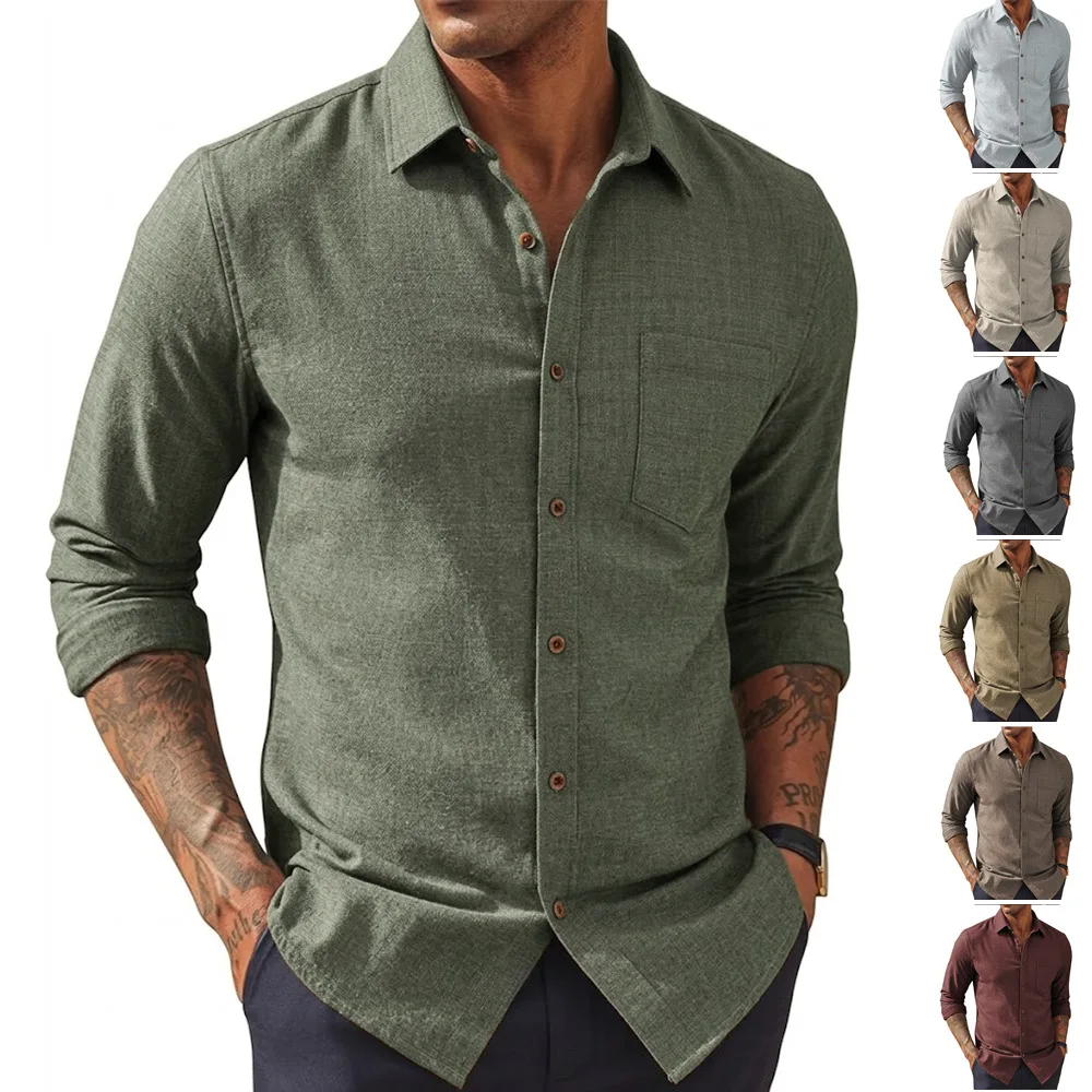 New Men's Shirt Orders Surge Spring And Autumn Cardigan European Version Plus Size