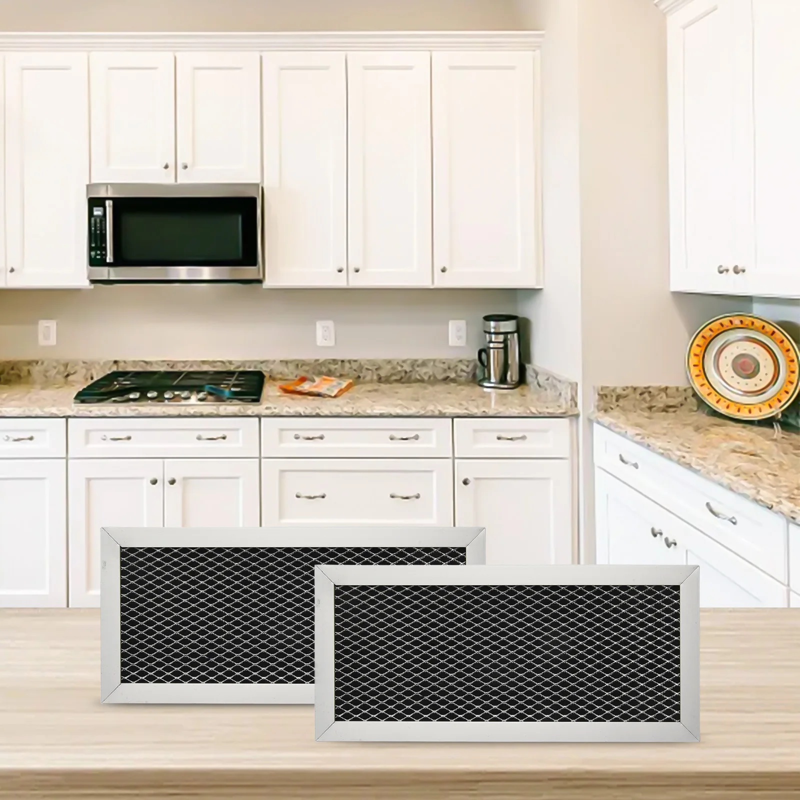 2PCS Charcoal Air Filter Replacement for GE For JX81H WB02X10956 Sturdy Aluminum Design to Eliminate Unpleasant Cooking