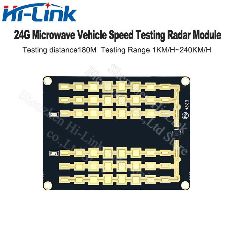 Hi-link-velocidade do veículo Feedback Radar Módulo Sensor, comunicação serial, 1km de longo alcance, 24G Millimeter Wave, Novo, LD2415H