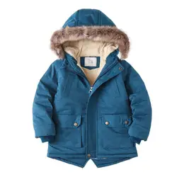 2025 Autumn Winter Children Boy Jacket Outerwear Coat Hooded Plus Velvet Thicken Warm Jacket For Girl 4-14 Year Kids Girl Parka