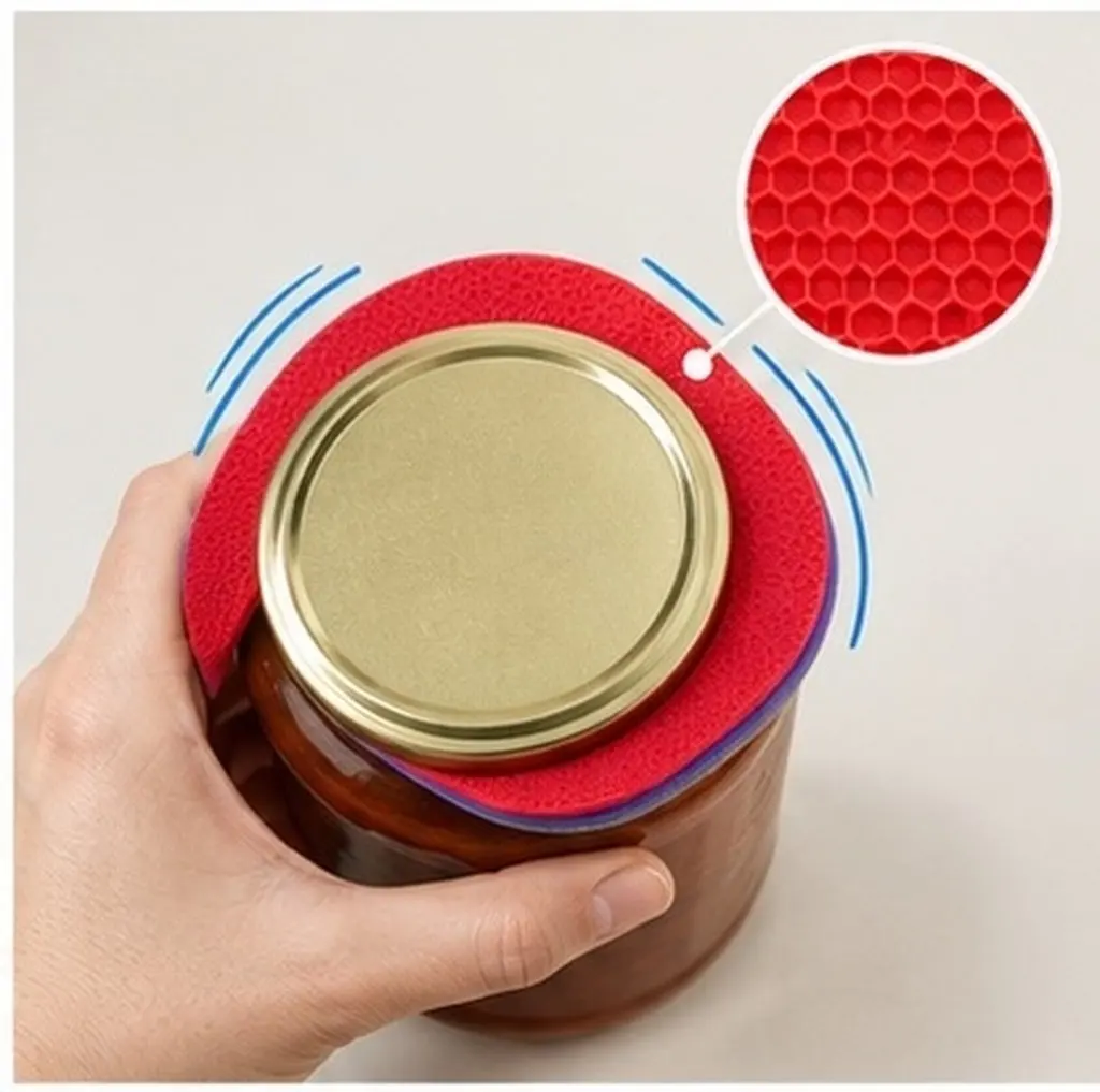 6Pcs Rubber Jar Opener Gripper Pads Bottle Lid Opener Non-Slip Jar Lid Grip Pads Kitchen Tool Multifunction Rubber Coasters