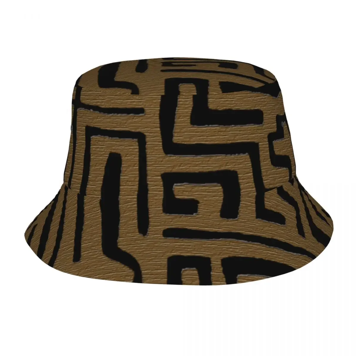 Kuba Cloth Graphic African Bucket Hat Beach Hatwear Ancient Fishing Fisherman Hats for Outdoor Men Women Ispoti UV Protection