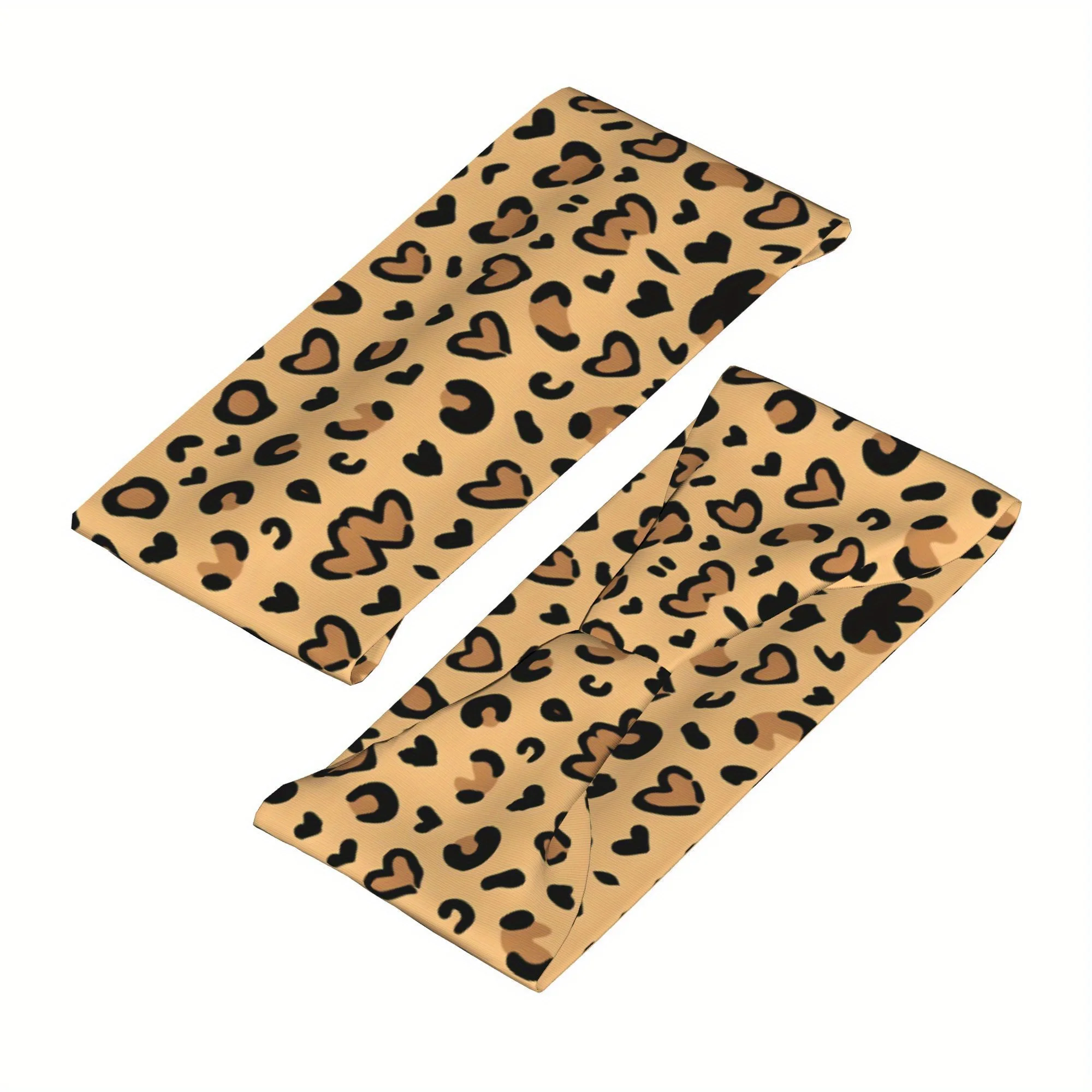 

Дышащие повязки на голову с леопардовым принтом и сердечками для бега и занятий спортом на открытом воздухе, геометрический узор, разноцветные, ручная стирка, сухая чистка