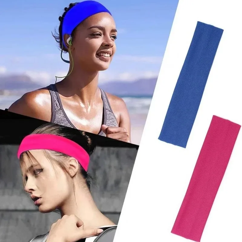 Summer Sports Yoga Headbands for Women Solid Color High Elastic Turban Running Absorb Sweat Elastic Hair Bands Fitness Headwrap