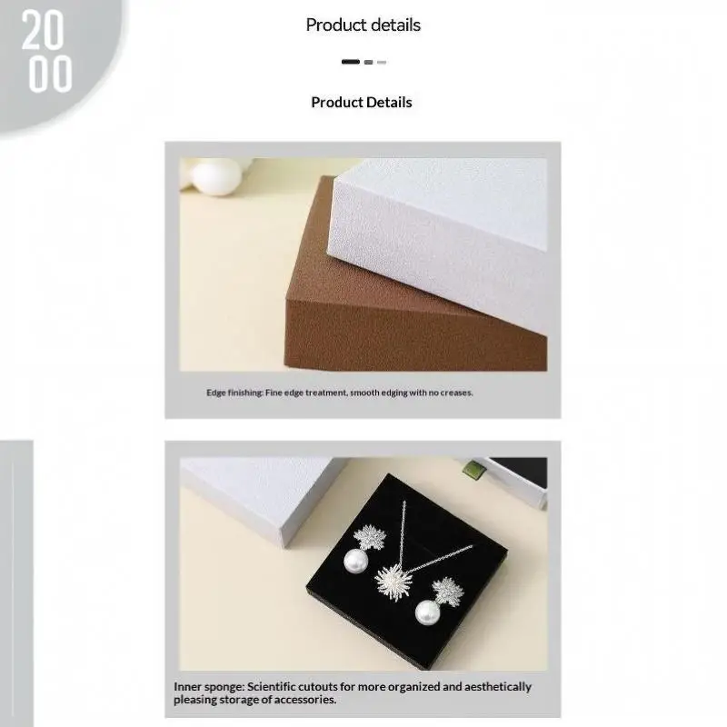 Tragbare Schmuckverpackungsbox, Aufbewahrungsbox für Ohrringe, Halsketten, Ringe und Anhänger, Organizer, Geschenkbox für Hochzeiten, Schmuckschatulle mit Schublade aus Papier – Detail 7