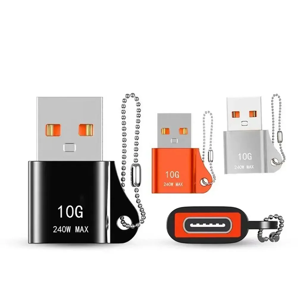 240W USB to USB C Adapter with Keychain for Fast Data Transfer and Charging USB C Female to USB A 3 0 Male Converter