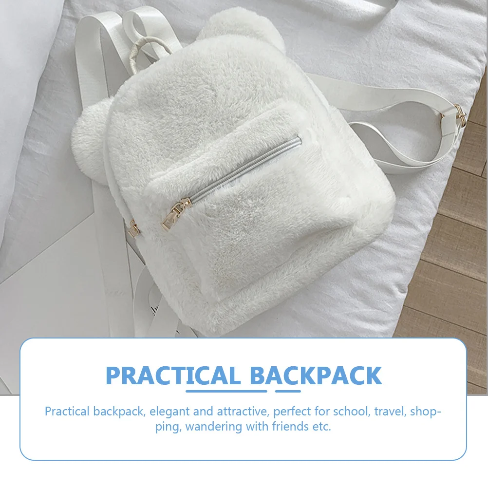 

Рюкзак с милыми медвежьими ушками для девочек, портативный рюкзак для деловой поездки с большой вместительной сумкой для книг, школьная сумка