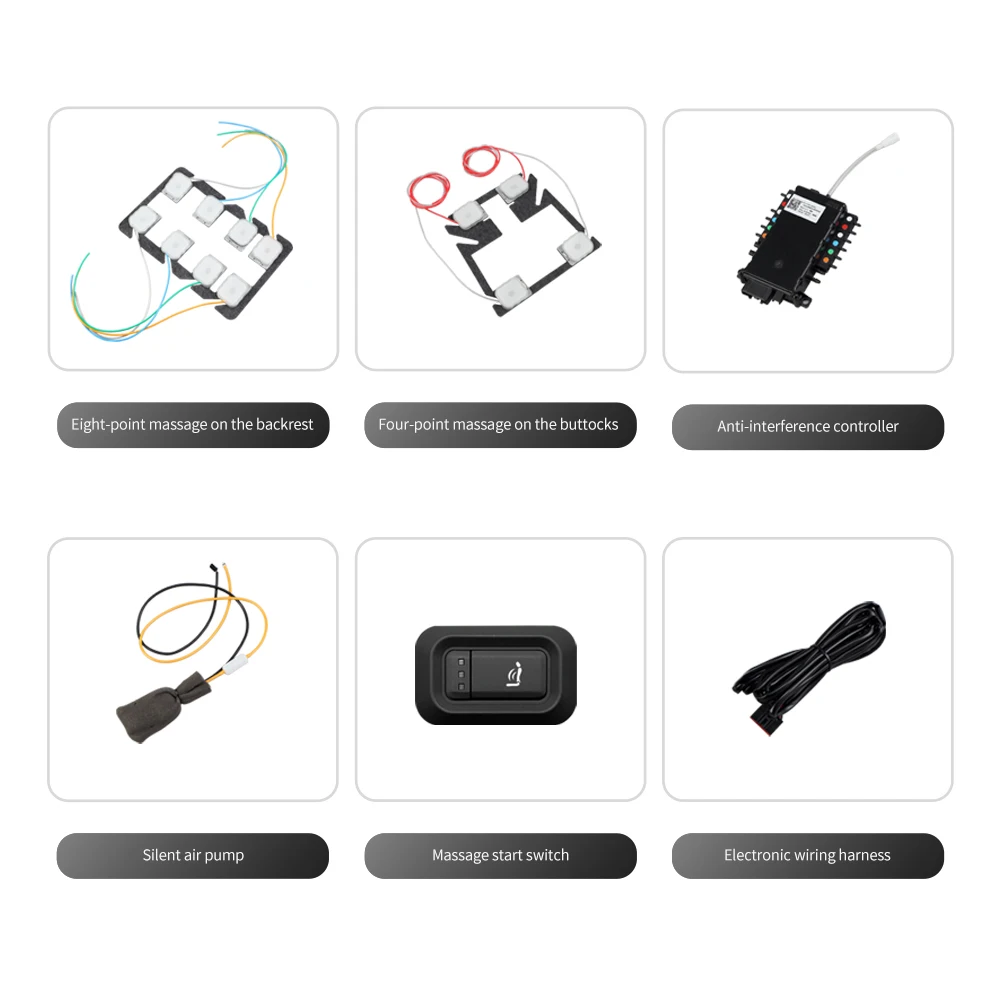 カーシート空気圧マッサージ 12 点マッサージ 12V カーシート内蔵マッサージ快適バック/ベースマッサージキット