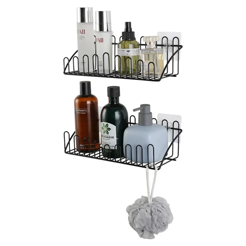 Bathroom Wrought Iron Storage Rack, Bathroom Wall Mounted Storage Rack, Bathroom Washbasin, Nail Free Storage Rack