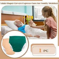 1 Pc Unisex Reusable Adult Incontinence Briefs, Waterproof Leak-Proof with Adjustable Snap Side, Breathable Fabric Durable