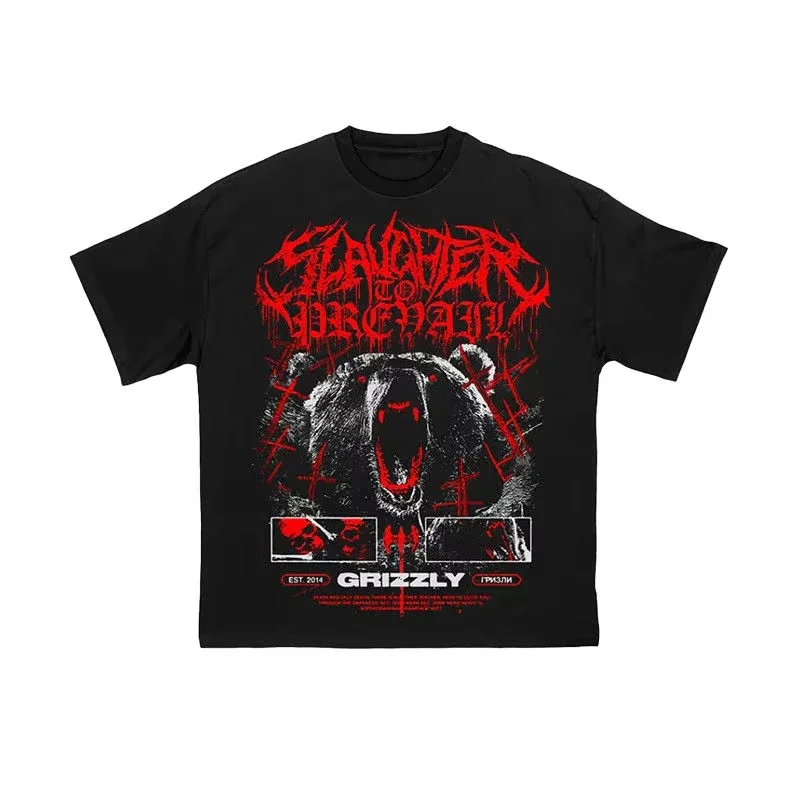 

Футболка Dark Metal Rock Loose Pure, базовая модель, с коротким рукавом, SLAUGHTER TO PREVAIL, Slaughter To Russian Dead, аутентичный кэшнг-бэнд