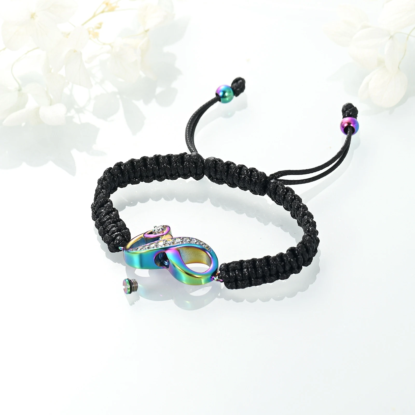 Infinity Urn Bracelet for Ashes Stainless Steel Ashes Memorial Bangle With Crystal Bow Urns for Women Cremation Jewelry